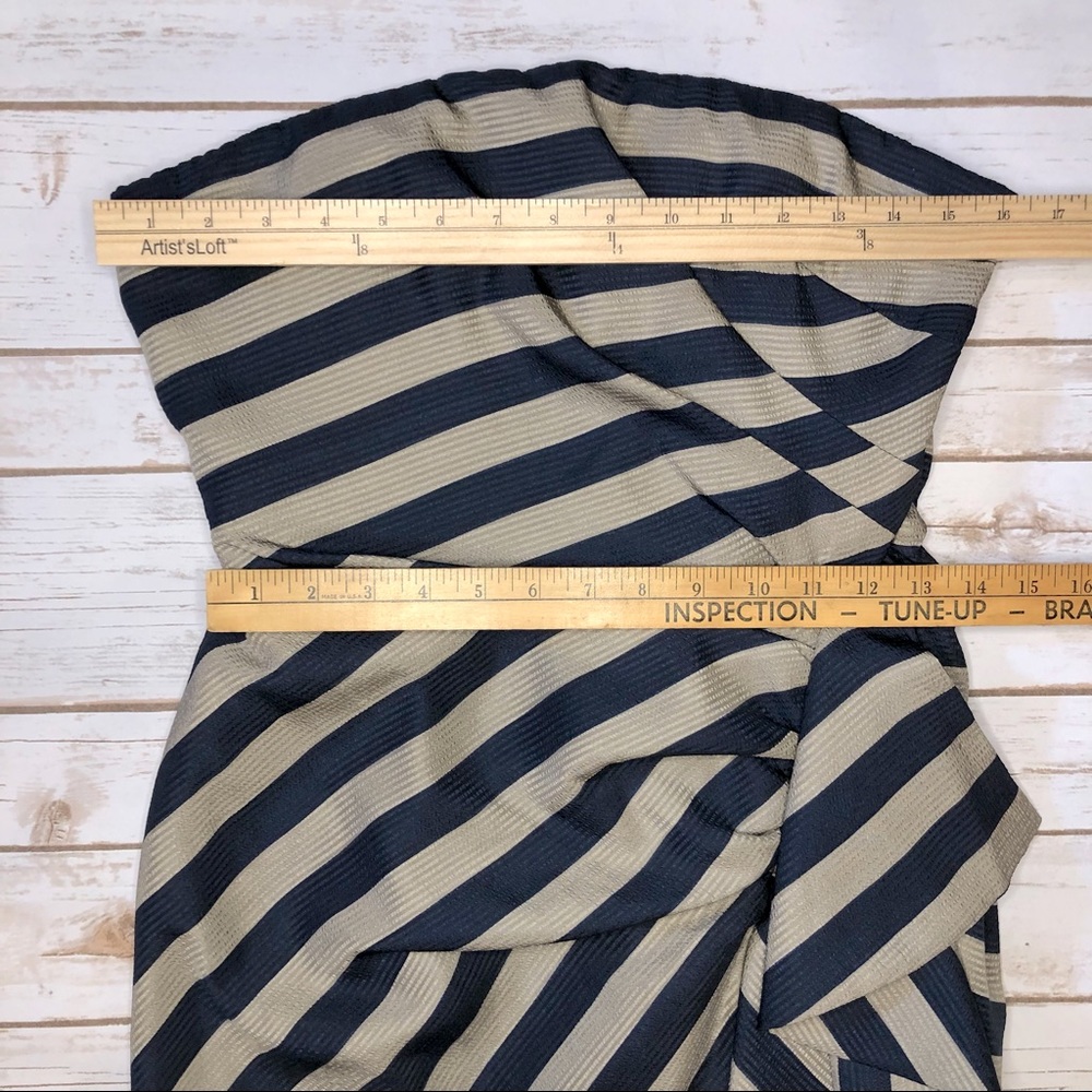 BCBG Maxazria Reya Striped Ruffle 6 Cocktail Dress - Picture 9 of 13